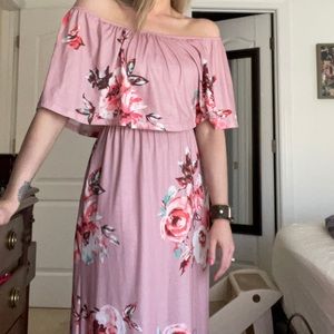 Dusty rose maxi dress WITH POCKETS 🌸